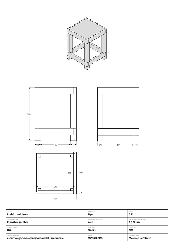 Établi modulaire